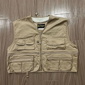 Remington Vest Mens XL Utility Hunting Fly Fishing Shooting Khaki Brown Full Zip